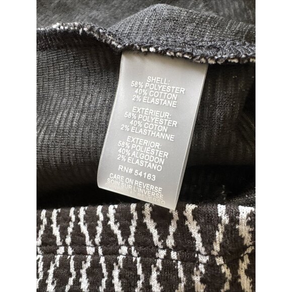 Tommy Hilfiger Puff Short Sleeve Swing Dress Pull On Black White Vneck Size 14 - Picture 15 of 16